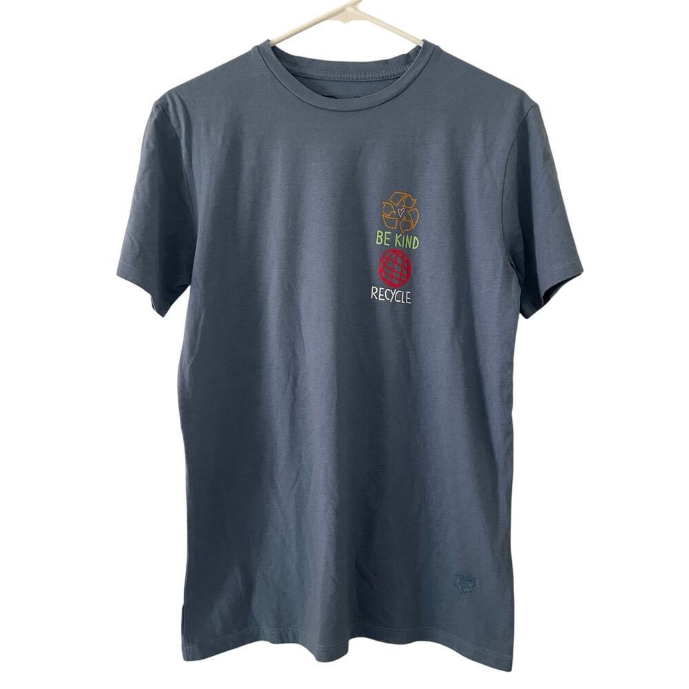 Re.Purpose Women's Be Kind Recycle Graphic Blue Tee T-Shirt S Small NWOT